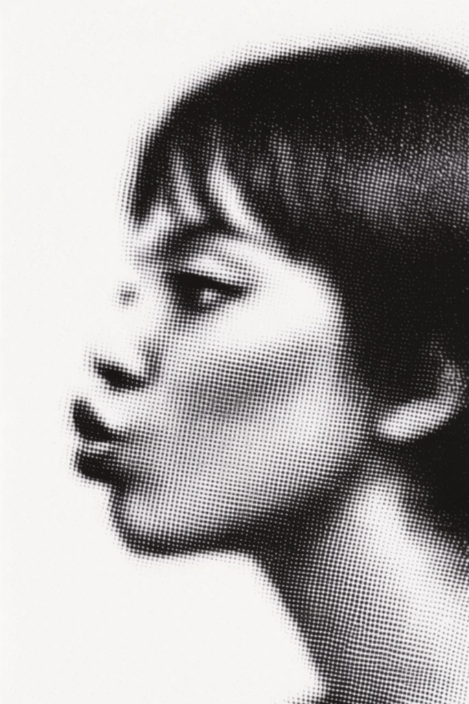 Graphic Halftone Brutalism style AI image example 1