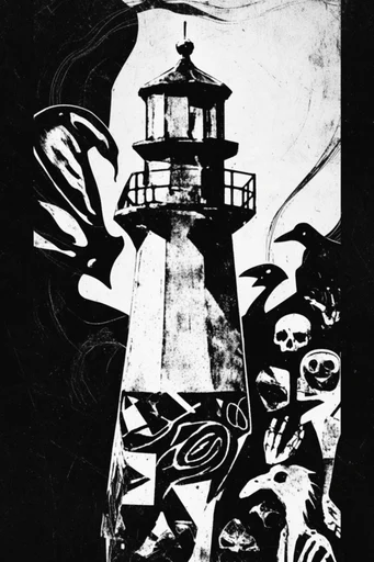 Gritty Minimalist Printmaking style reference image — raw ink aesthetic