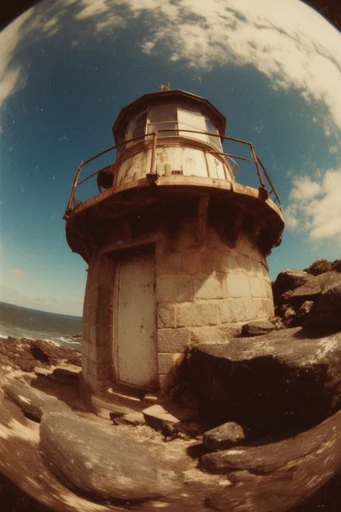Nostalgic Wide-Angle Azure style reference image — high-contrast sunlight
