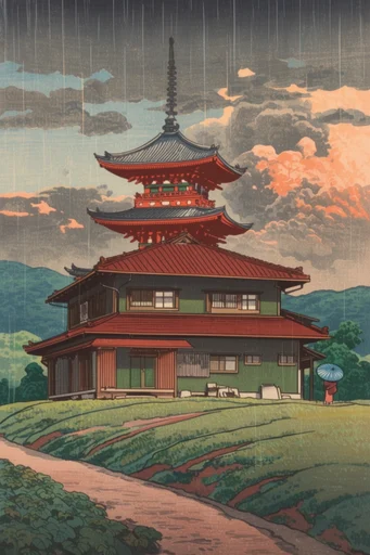 Atmospheric Shin-Hanga Prints style reference image — hasui kawase inspired