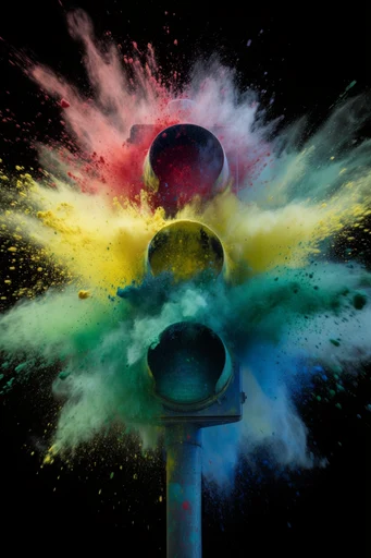 Luminous Kinetic Microcosm style reference image — stark black background