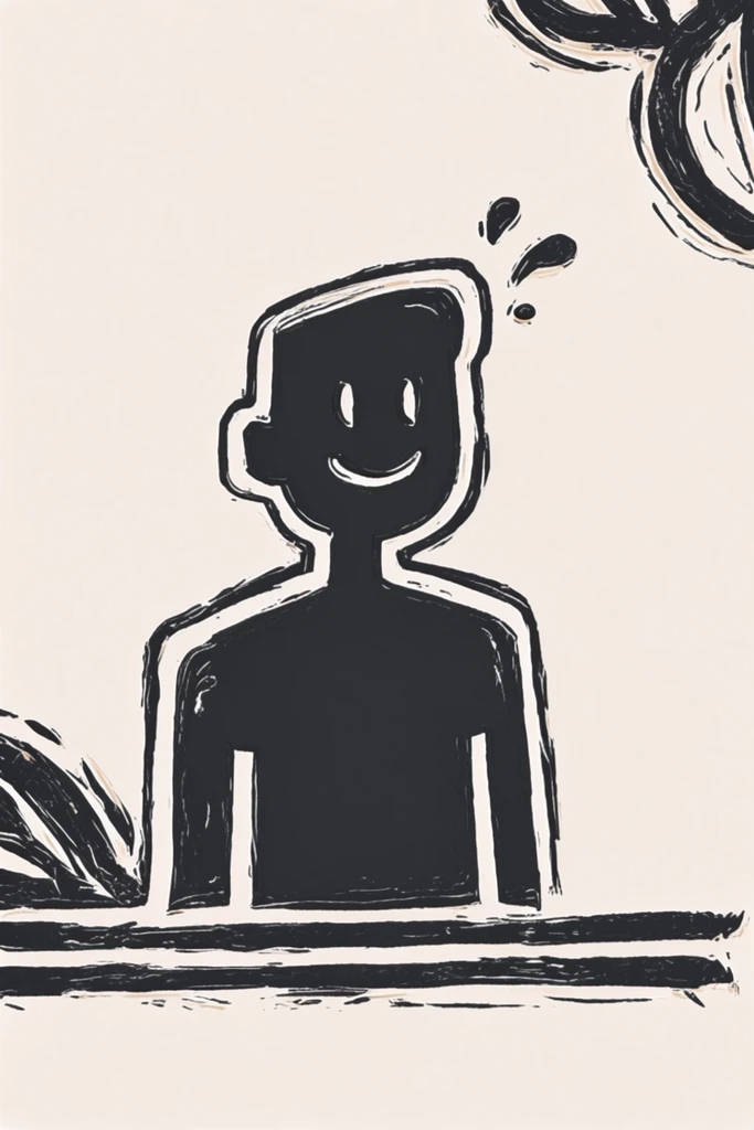 Graphic Linocut Printmaking style AI image example 1