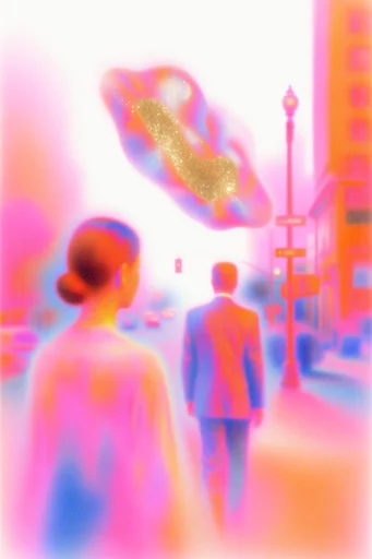Thermal Aura Surrealism style reference image — thermal imaging gradient