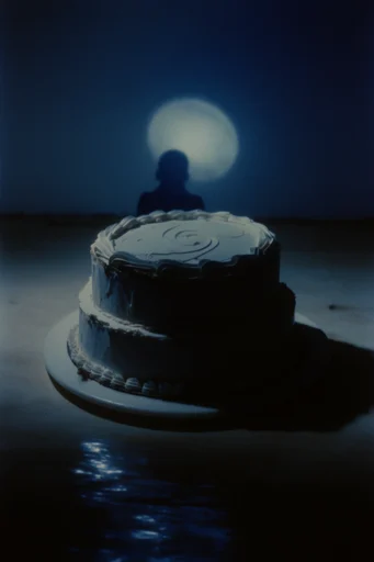 Nocturnal Cyanotype Noir style reference image — high contrast silhouettes