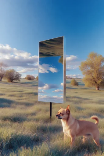 Reflective Surrealist Landscapes style reference image — hyper-realistic nature