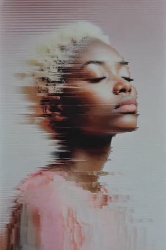 Surreal Glitch Etherea style reference image — soft focus glow