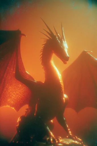 Cinematic Amber Noir style reference image — fiery orange palette