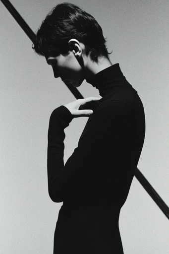 Sculptural Monochrome Noir moodboard — generate AI images in this style