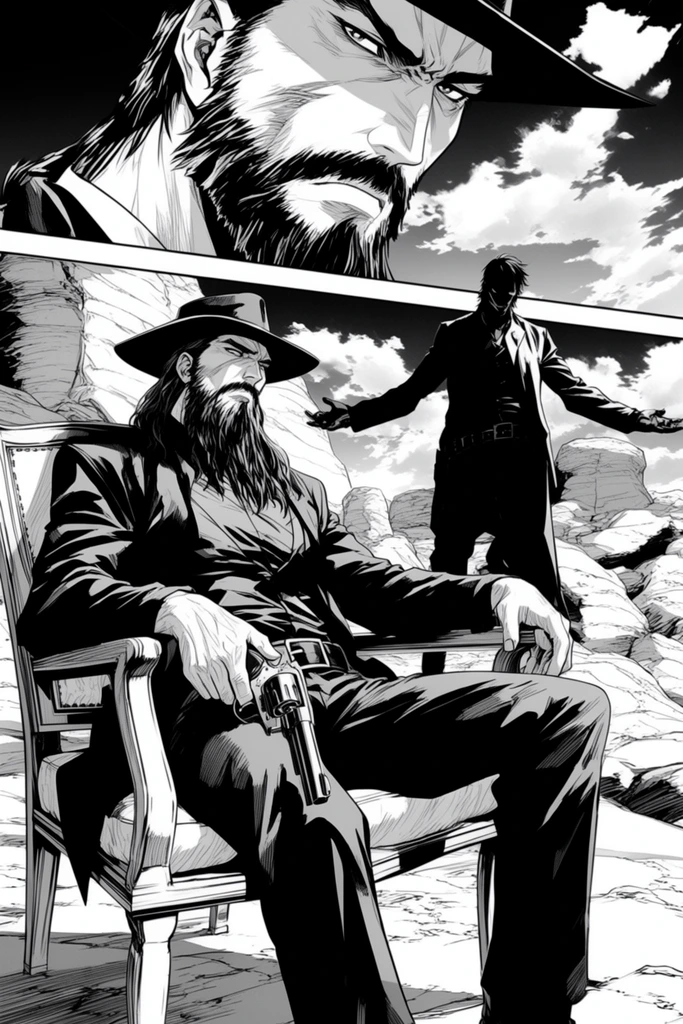 Cinematic Monochrome Noir style AI image example 2