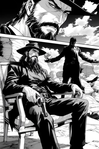 Cinematic Monochrome Noir style AI image example 2
