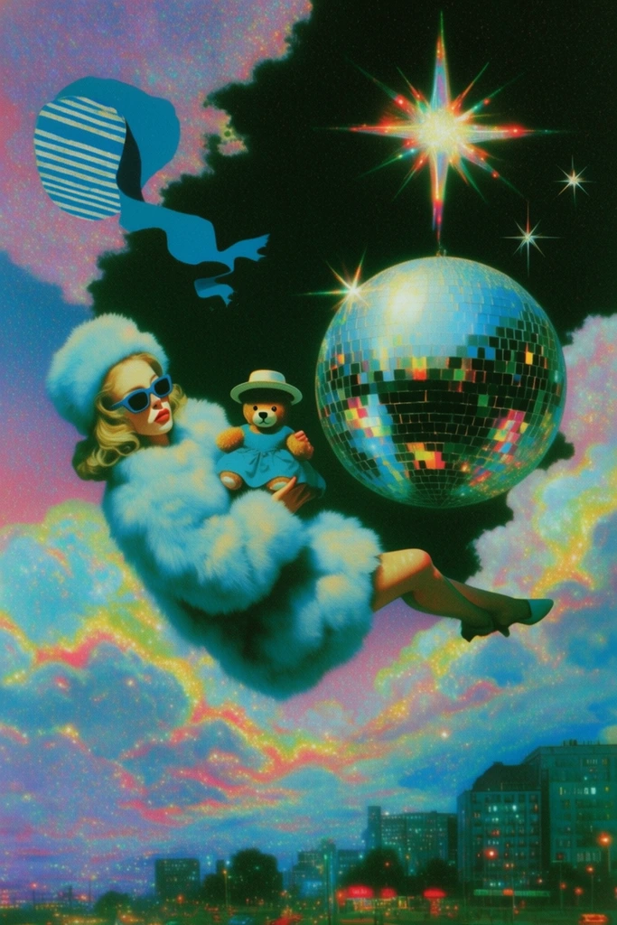 Analog Cosmic Surrealism style AI image example 2