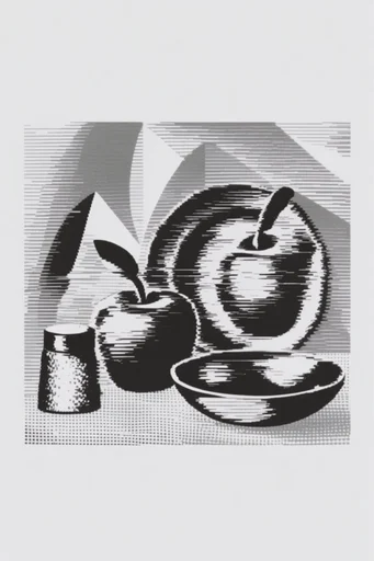 Monochrome Glitch Brutalism style reference image — scanline glitch