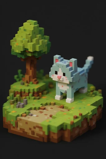 Isometric Voxel Narratives style reference image — atmospheric shadow rendering