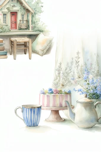 Whimsical Storybook Illustration style reference image — delicate ink outlines