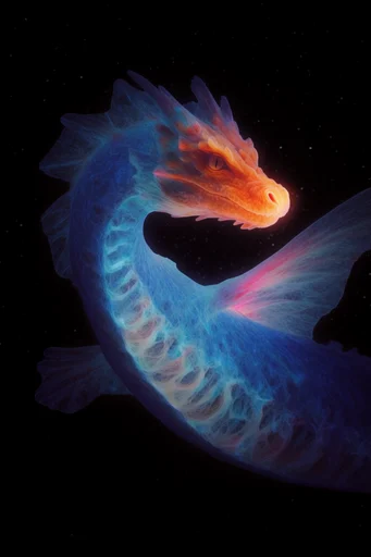 Spectral Glitch Surrealism style reference image — bioluminescent textures
