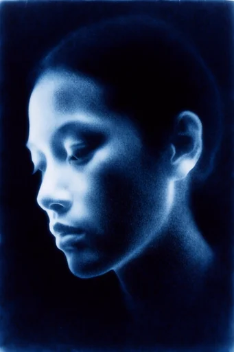 Luminous Cyan Nocturne style reference image — low-key chiaroscuro
