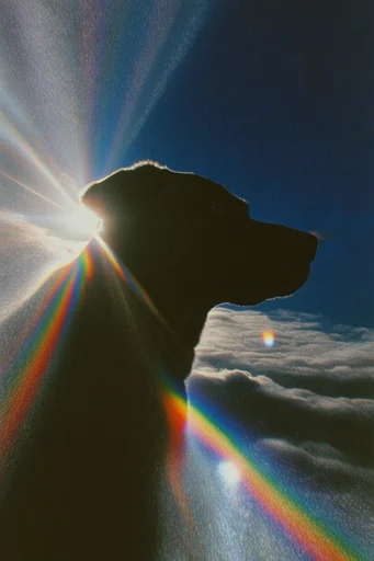 Prismatic Retro Dreamscape style reference image — high-contrast dark composition