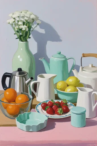 Nostalgic Painterly Minimalism style reference image — mid-century modern