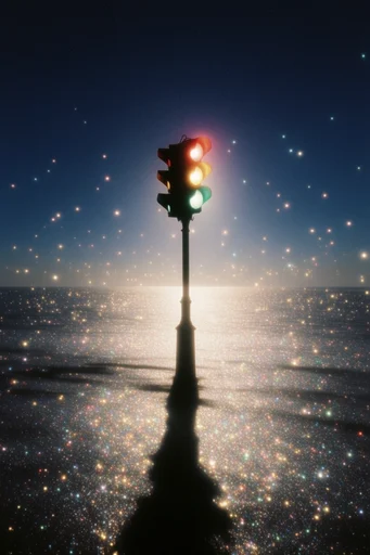 Prismatic Cosmic Retro-Surrealism style reference image — prismatic light leaks