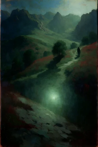 Luminous Nocturnal Tonalism style reference image — ethereal glow