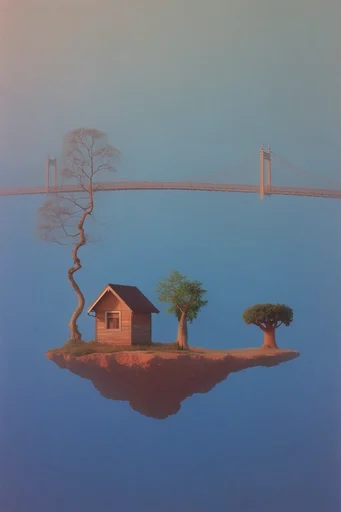 Ethereal Surrealist Geometry style reference image — magical realism