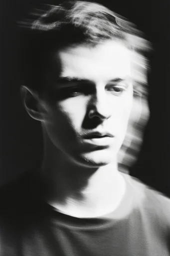 Kinetic Spectral Monochrome style reference image — fine-grain film aesthetic