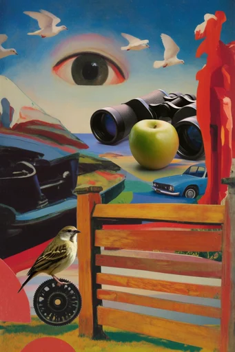 Narrative Surrealist Synthesis style reference image — surrealist oil painting