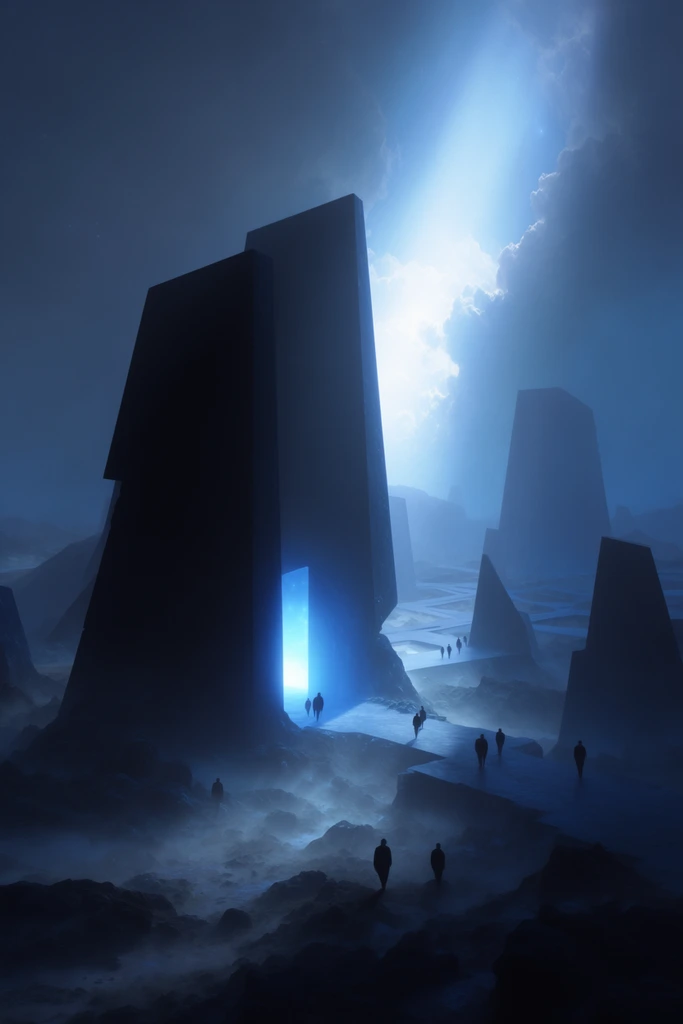 Monolithic Cosmic Mysticism style AI image example 2