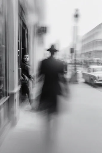 Ethereal Monochrome Kineticism style reference image — high-contrast monochrome