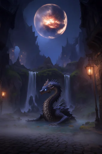 Ethereal Gothic Nocturne style reference image — warm lantern glow