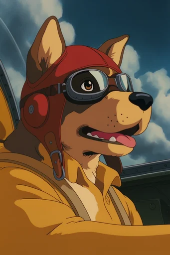 Nostalgic Cel-Shaded Aviation style reference image — vibrant primary colors