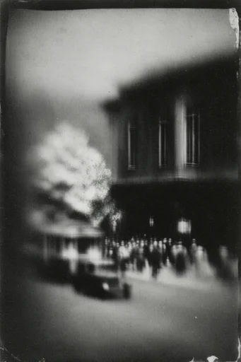Distressed Monochromatic Noir style reference image — distressed monochromatic film