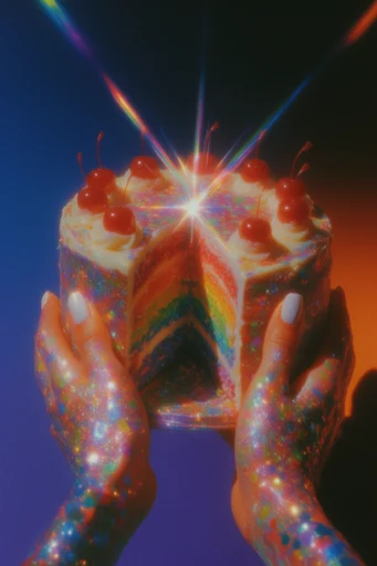 Prismatic Retro-Futuristic Dreamscape style reference image — reflective chrome and glass