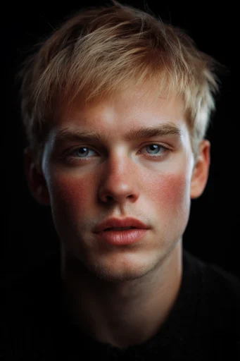 Dramatic Chiaroscuro Realism style reference image — stark black background