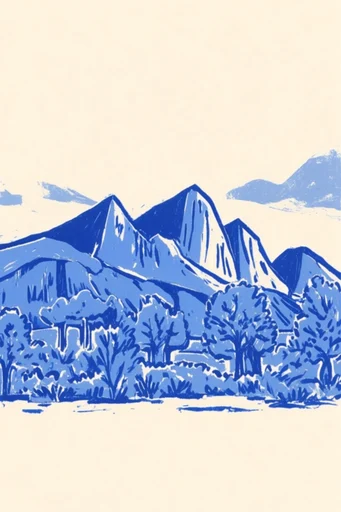 Rustic Artisanal Printmaking style reference image — linocut print