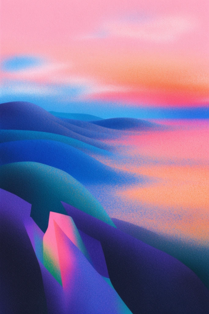 Chromatic Retro Surrealism style AI image example 2