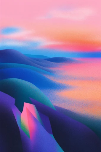 Chromatic Retro Surrealism style reference image — vibrant color gradients