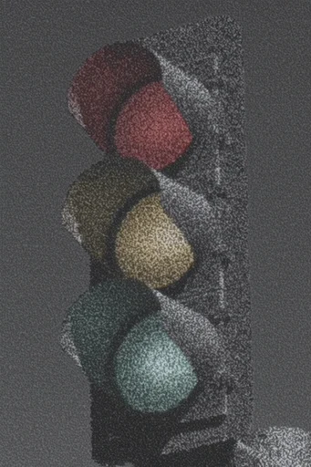Luminous Pointillist Noir style reference image — pointillism