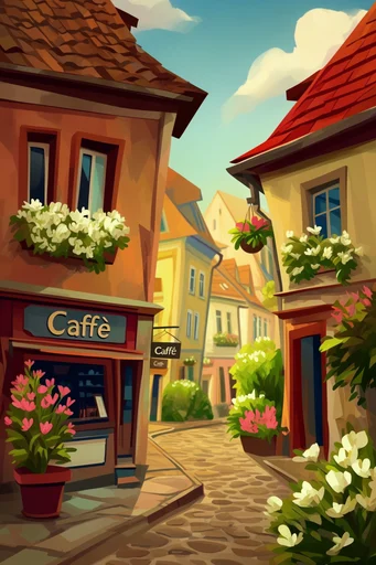 Sun-Drenched Illustrative Mediterranean style reference image — European urban atmosphere