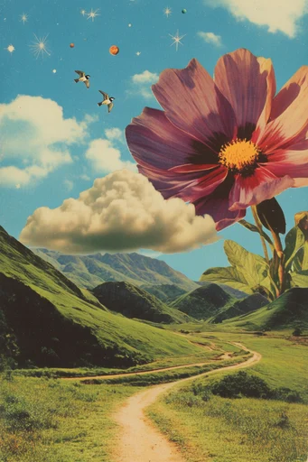 Retro Surrealist Collage style reference image — retro surrealism