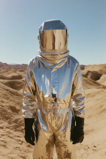 Gilded Desert Surrealism style reference image — saturated azure sky