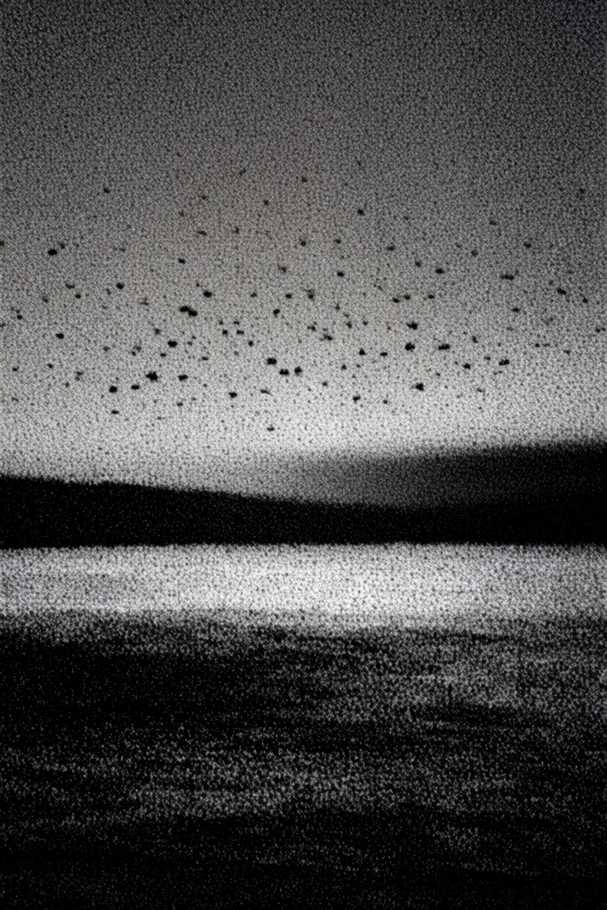 Gritty Monochromatic Noir style AI image example 2