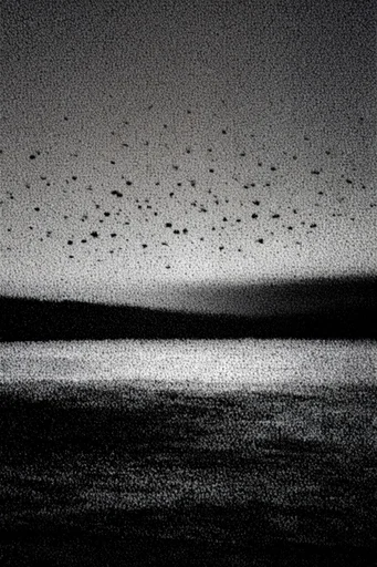 Gritty Monochromatic Noir style AI image example 2