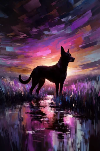Luminous Neon Impressionism style reference image — textured brushstrokes