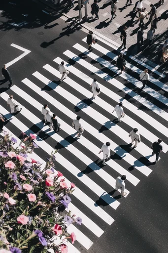 Orthogonal Urban Minimalism style reference image — high-angle photography