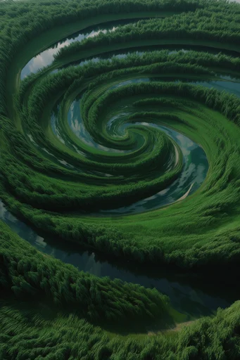 Surreal Biophilic Vortex style AI image example 2