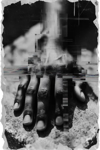 Fragmented Analog Noir style reference image — analog film grain