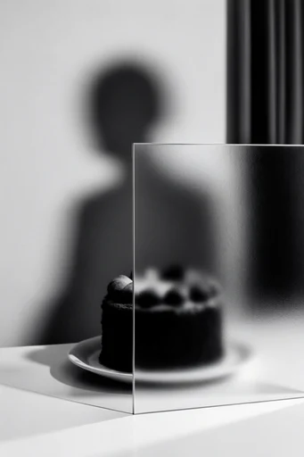 Ethereal Monochrome Motion style reference image — ghostly double exposure