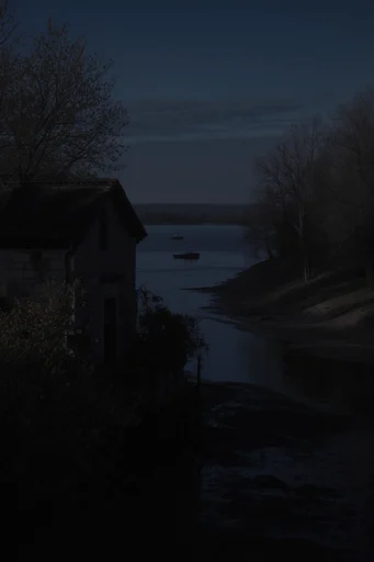 Cinematic Nocturnal Noir style reference image — volumetric headlight glow