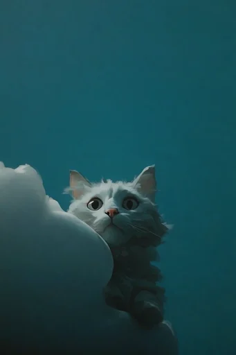 Minimalist Magrittean Dreamscape style reference image — floating clouds